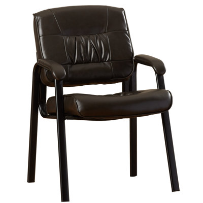 Haeger LeatherSoft Tufted and Padded Executive Side Reception Chair