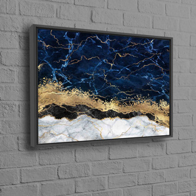 Modern Marble Wall Decor Print on Luxury Canvas with Frame for Home Enhancement