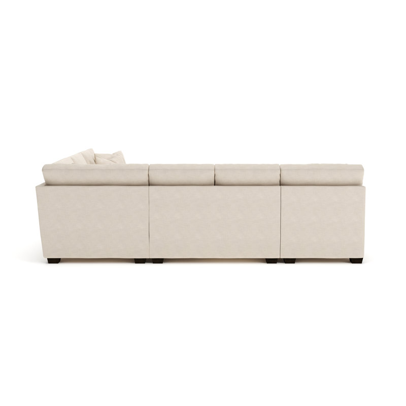 Canapé modulaire de 121 po de largeur Emilio, Écru macc, Accoudoir à gauche (vu de face)