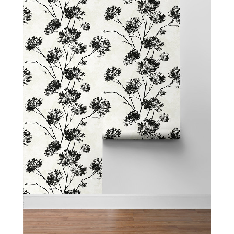 Rouleau floral Oree, Noir