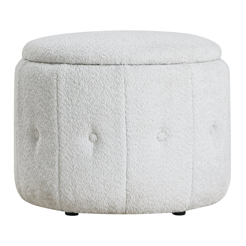 Repose-pieds avec rangement Pedrosa, Sherpa polyester parchemin