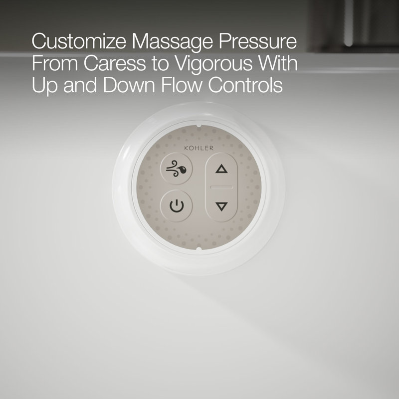 Underscore Oval 66" x 36" Heated Bubblemassage Air Bath with Center Drain, White
