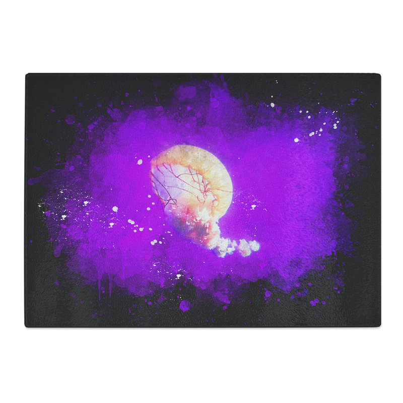 Tempered Glass Jellyfish Chopping Board, 28.5 cm x 39 cm