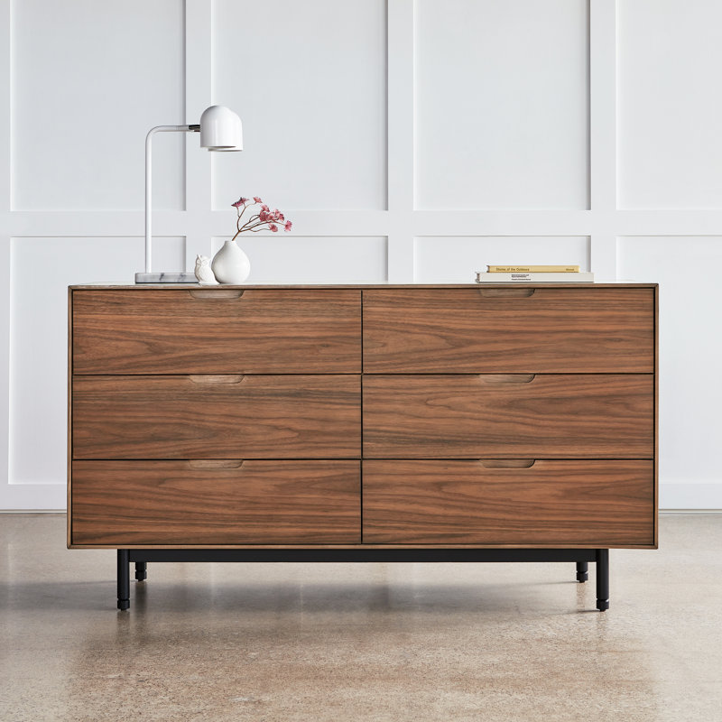 Commode 6 tiroirs Munro, Noyer