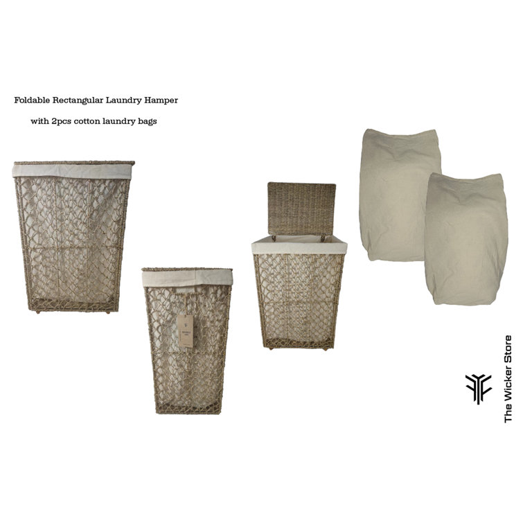 Natural Wicker Laundry Basket Pair - Sustainable Furniture