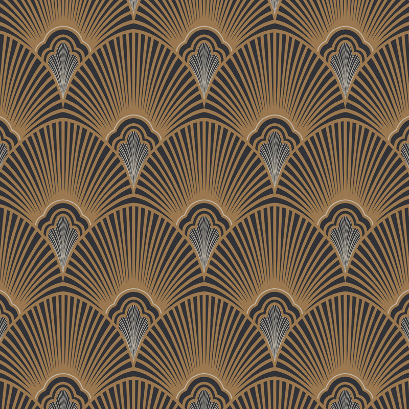 Papier peint Sublime Art Deco, Noir; or