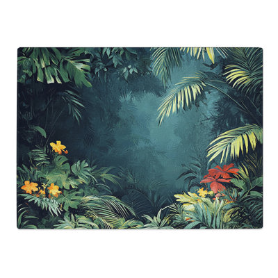 Rain Forest Design  Glass Chopping Board
