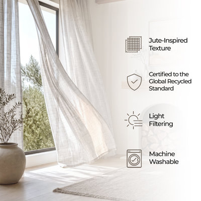 Rideau en faux jute D'Moksha Homes