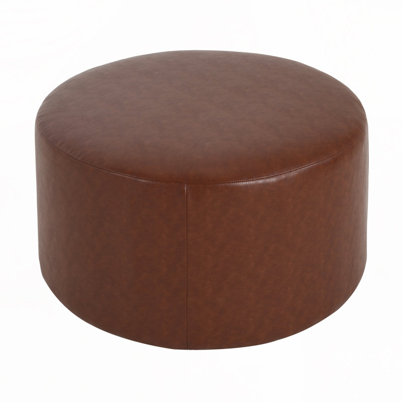 Round Ottoman, Light Brown