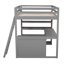 Lit mezzanine avec échelle, tablettes et bureau