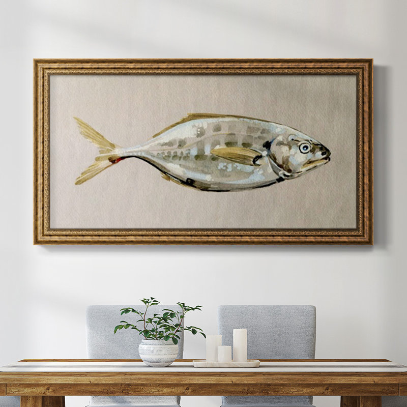 Étude de poisson frais I - reproduction d'un seul cadre photo sur toile, H 25 po x l 45 po x P 2,5 po