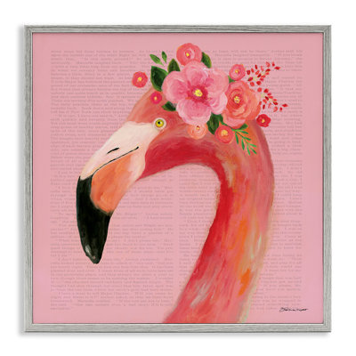 «Floral Flamingo Pink Portrait», impression