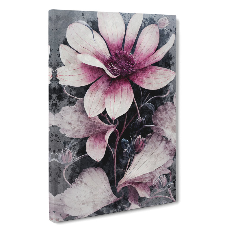 Water Panting Flowers No.1 - Wrapped Canvas, 60cm H x 40cm W x 3cm D