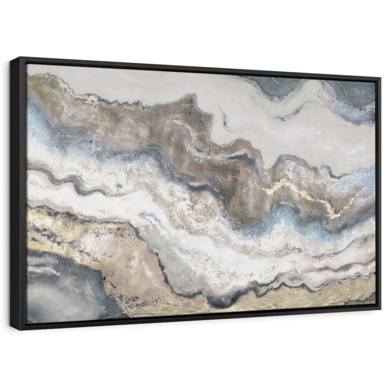Impression sur toile de marbre neutre, H 9 po x l 13 po