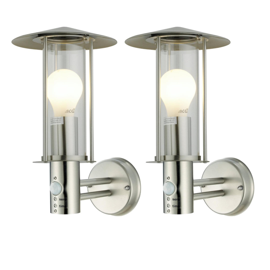 Needham - Brushed Stainless Steel Motion Sensor Outdoor Security Lights