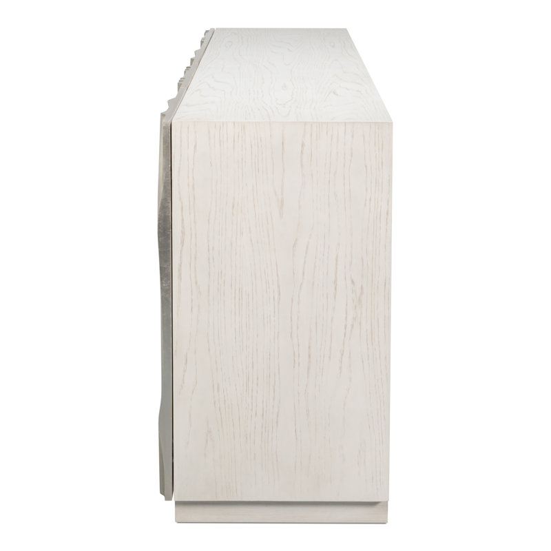 Capriole 86'' W Solid Wood, White/Silver