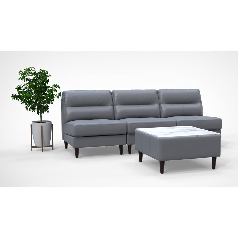 Ensemble de chaises pour salle d'attente 3 personnes 3 pièces 100% cuir véritable 4 pièces
