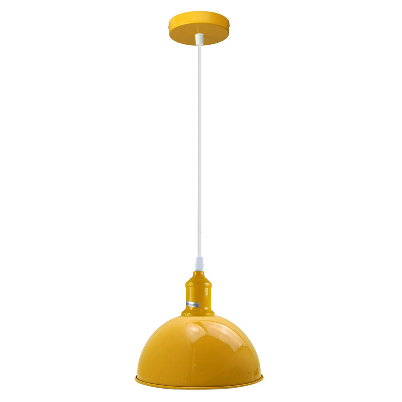 Dlayna 1 - Light Yellow Dome Pendant, 114cm H x 40cm W x 40cm D