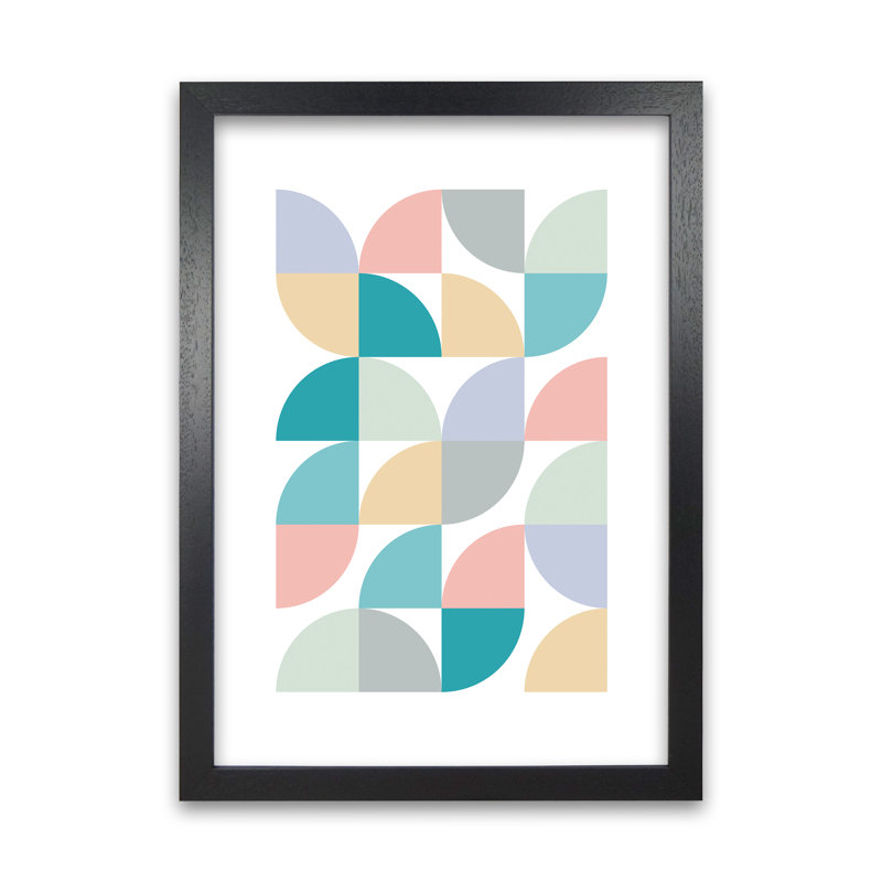 Abstract Pastel Nursery C - Print, Black Frame, 42cm H x 30cm W x 3cm D
