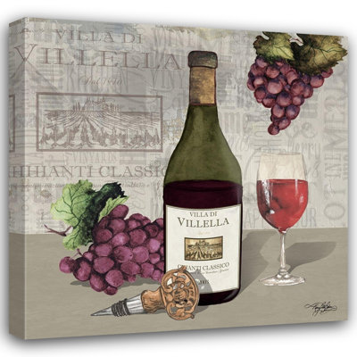 ArtDirect Baker, Mary Beth Gallery Wrapped Canvas Art Titled: Wine and Grapes IV