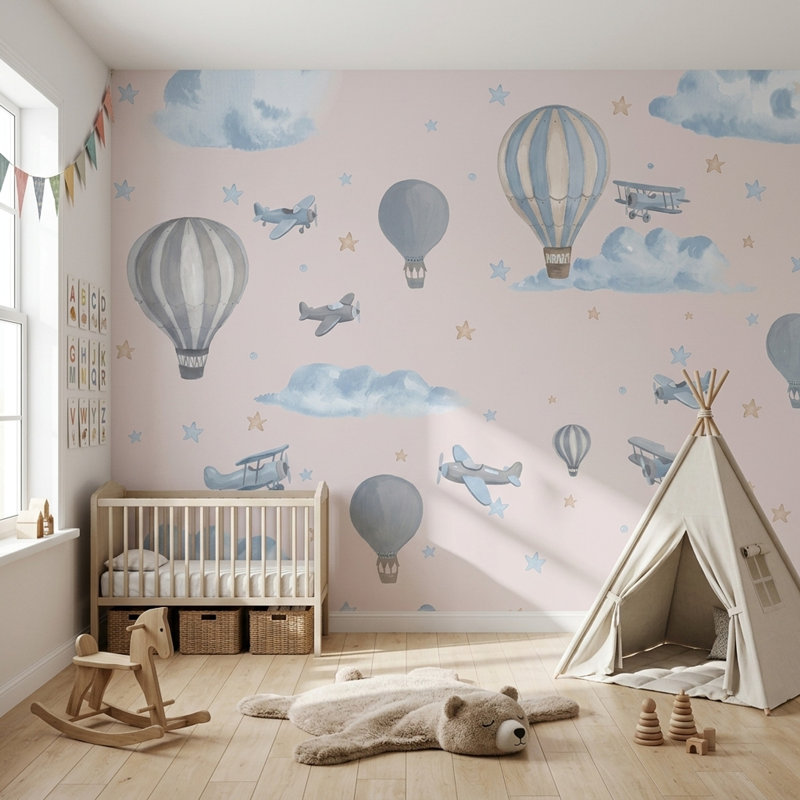 Papier peint air chambre à air, L 114 po x l 172 po