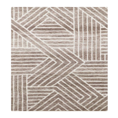 Tapis beige à motif géométrique beige Boho