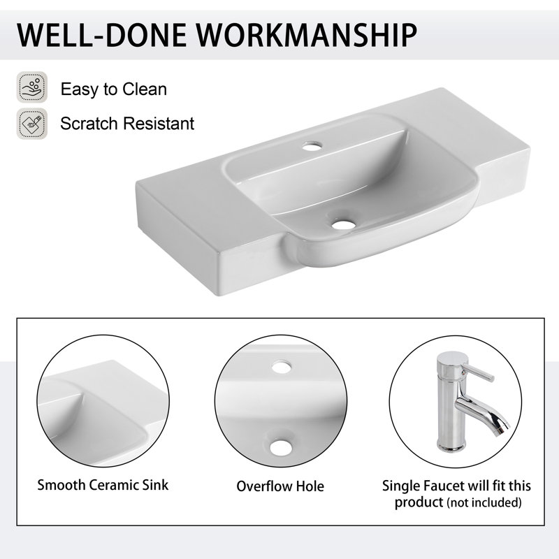 Meuble-lavabo simple 28 po avec comptoir en céramique, Black Chestnut