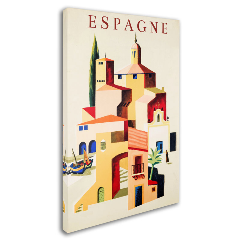 «Travel Espagne» par Vintage Apple Collection, reproduction d'art graphique sur toile, H 47 po x l 30 po x P 2 po