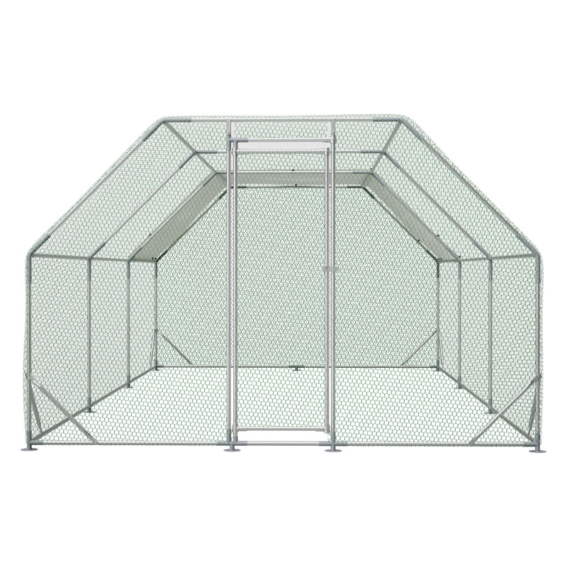 Grand poulailler en métal 230 po avec dessus plat, housse imperméable et plusieurs options de taille pour la volaille, les canards, les oies et les lapins