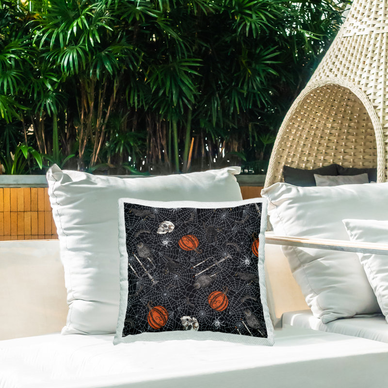 Coussin extérieur Spooky Spider Web