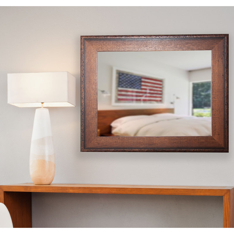 Khatija Wood Flat Wall Mirror, 32" H x 30" W