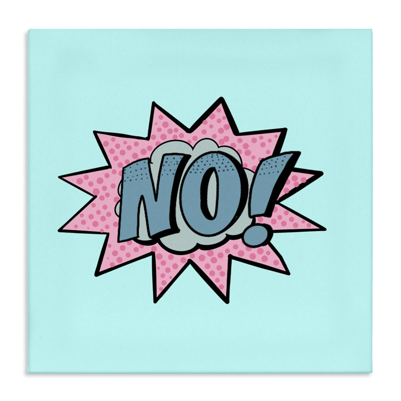 No Comic Speech Bubble Canvas, design by Ashley Singleton, 24" H x 24" W