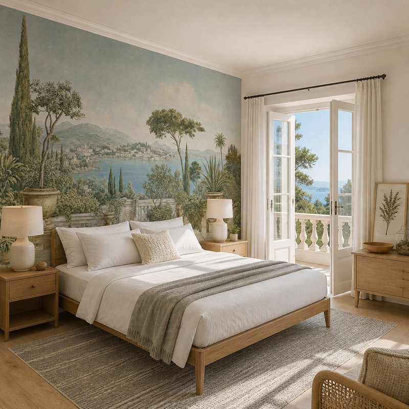 Scenic Landscape Wallpaper Coastal View Removable Bay Panorama Wall Decor, 200 po x 120 po, Non tissé