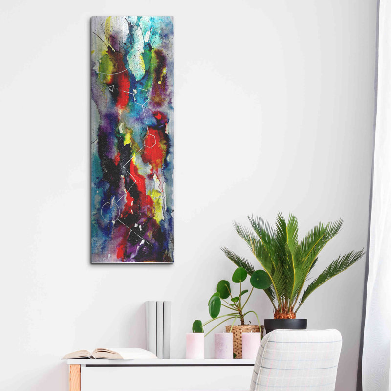 «Watercolor Nebula 2.0» par Craig Snodgrass, art mural en métal, H 36 po x l 12 po