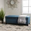 Rangement en tissu bleu avec structure stable et pieds en bouleau - Fabrication des pieds de l'accessoire de salon-1918098614