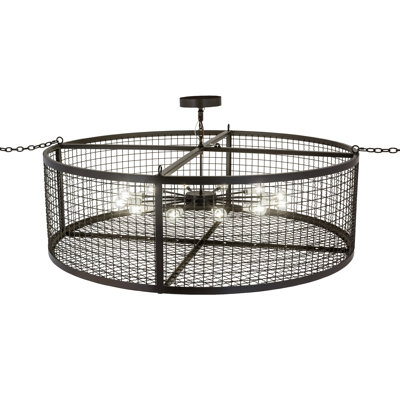 Leontes 12 - Light Dimmable Lantern Drum Chandelier