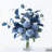 1 Bunch Artificial Chrysanthemum Bouquet, 21 Inch Simulated Silk Flower Greenery, Home Garden Kitchen Office Table Vase Decorative Flowers, Dark Blue-1191517176