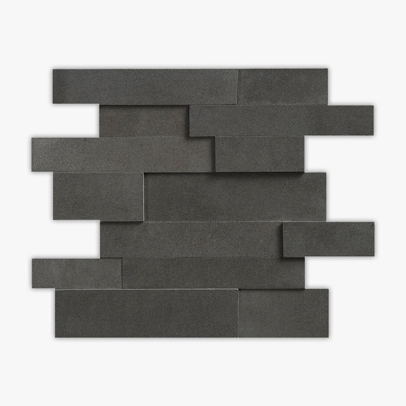 Grey Basalt Honed 3-Dimensional Mosaic