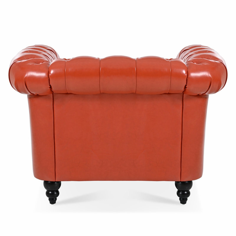 Sofa 1 place pour salon, Orange, Orange, Noir