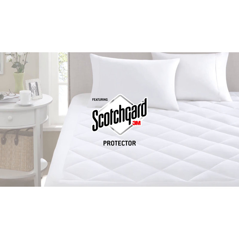 Twin White Waterproof Down Alternative Mattress Protector