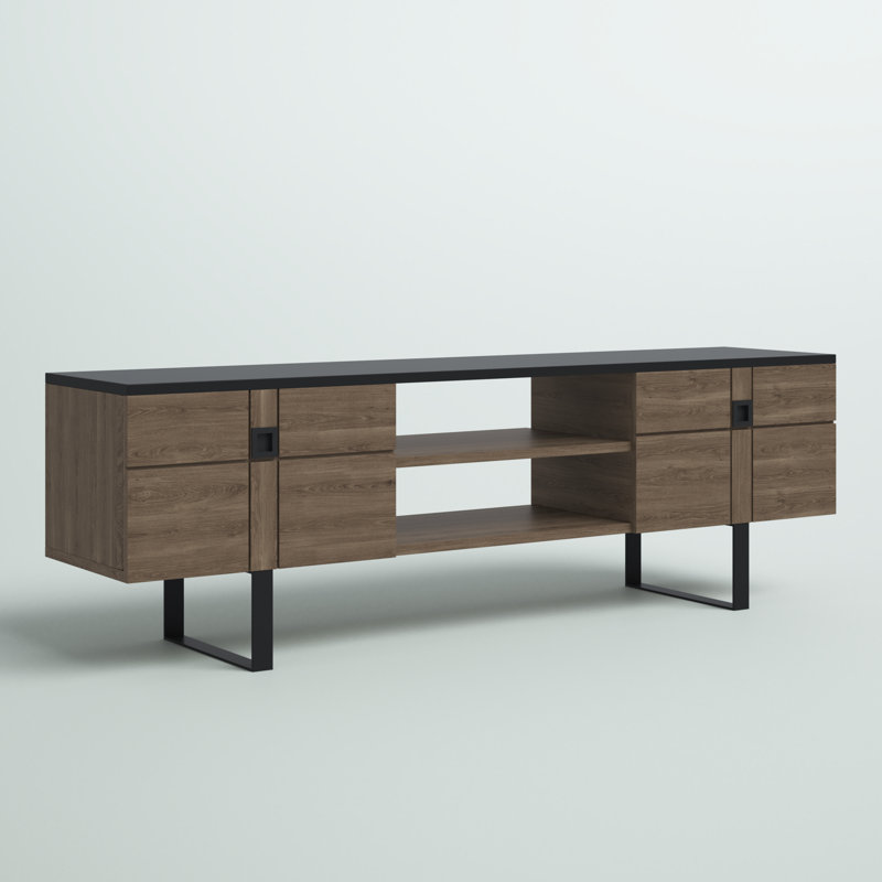 Keteri Unfinished TV Stand for TVs up to 70", Black/Brown