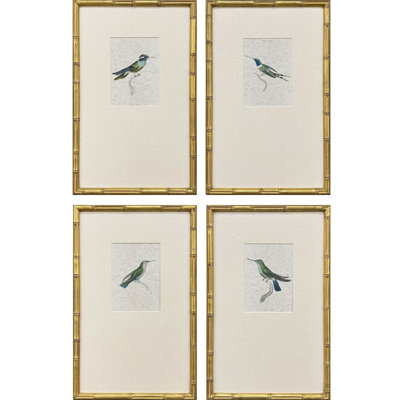 Art antique encadré de colibris