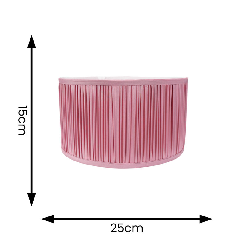 Drum Silk Lamp Shade ( Slip-On ), 15cm H x 25cm W x 25cm D, Pink