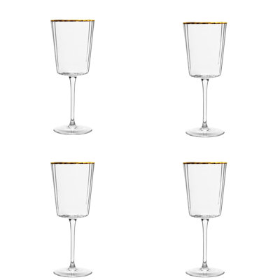 10 verres à vin rouge à rebord doré 10 Strawberry Street Grace