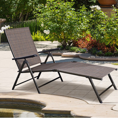 Chaise longue pliante inclinable Soileau