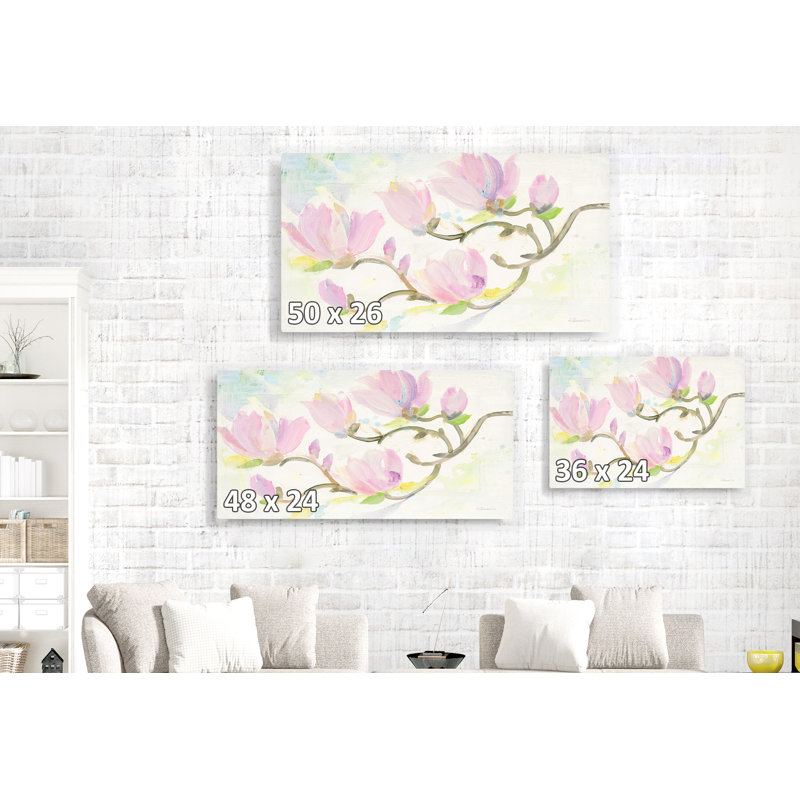 Branches fleuries, floral, rose, branches, jaune, brun, clair, aérien, doux, H 24 po x l 36 po x P 1,5 po