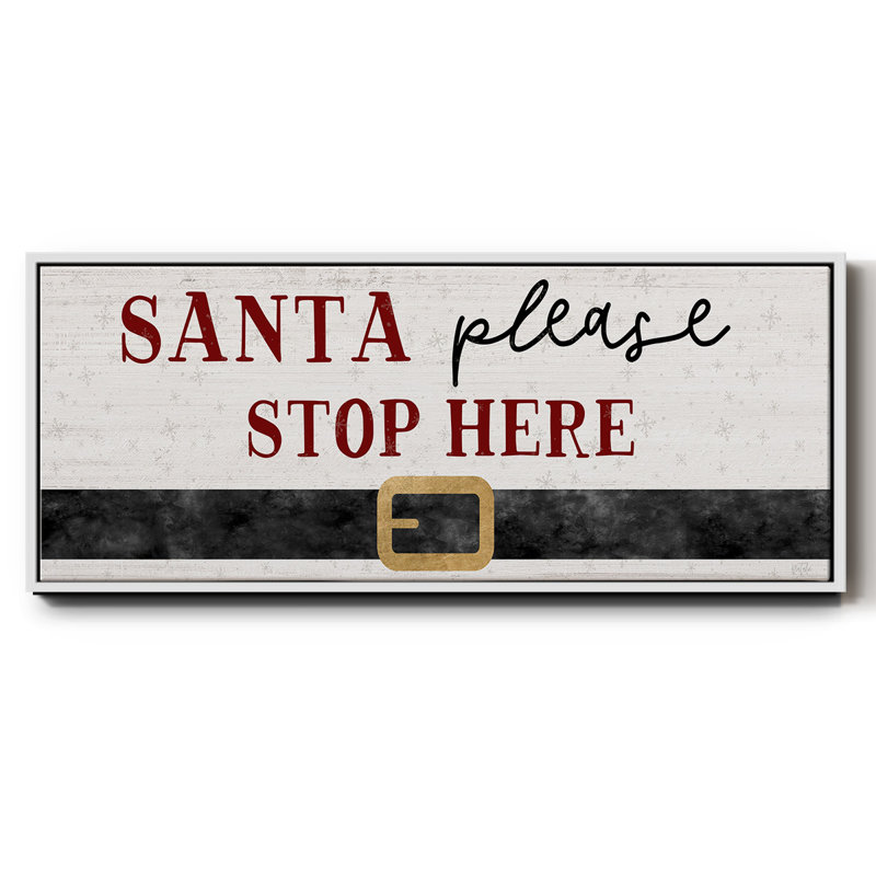 Santa Stop- Framed Canvas