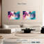 Avery rose et bleu abstrait-106428012