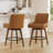 26" Extra-Wide 360° Swivel Bar Stool With Pocket Spring Seat & Solid Wood Base-2111622679