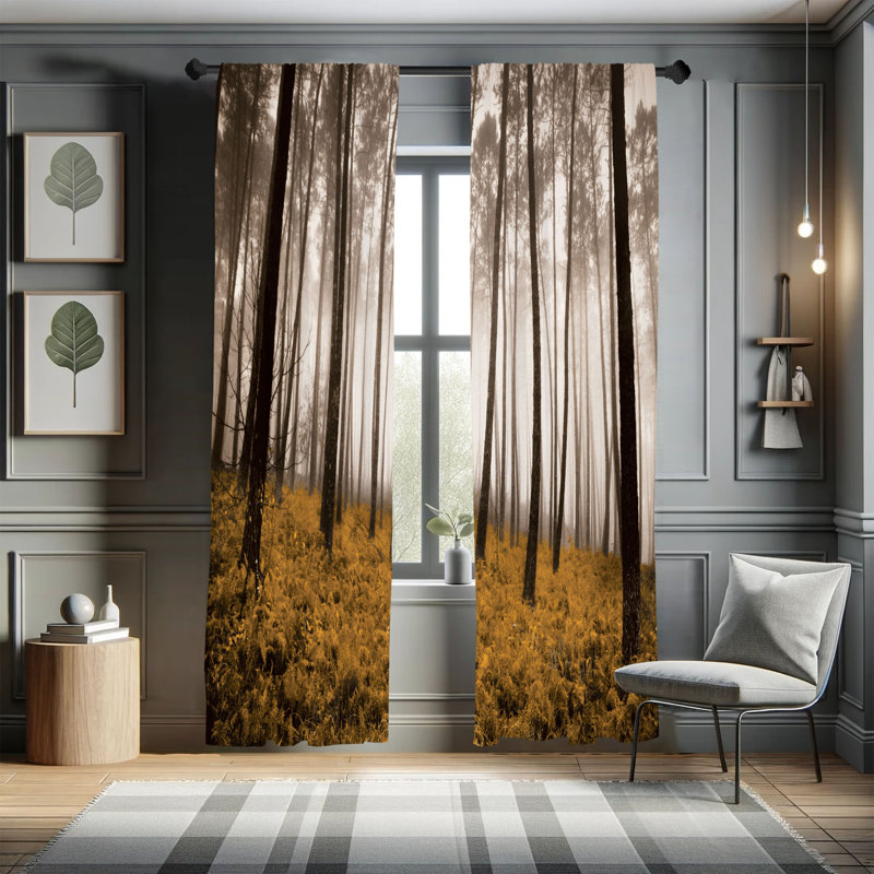 George Oliver Curtains, 28" W x 84" L, Teal Black